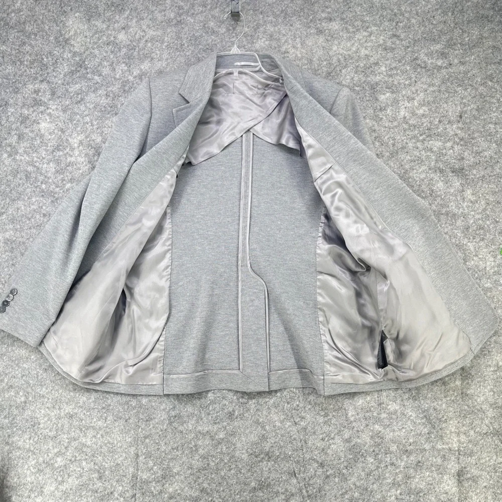 Reiss Blazer‎ Men 42R Grey Jersey Single Button Unstructured Knit Sport Coat
